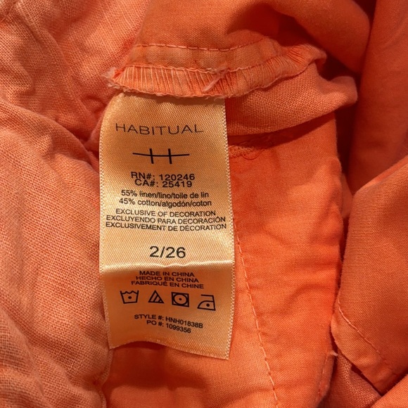 Habitual linen blend flare pant, peach, 🍑 - Picture 7 of 10